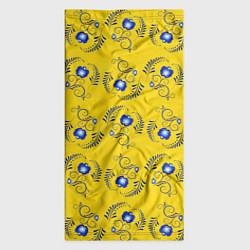 Бандана-труба Узор - цветы гжель на желтом фоне, цвет: 3D-принт — фото 2