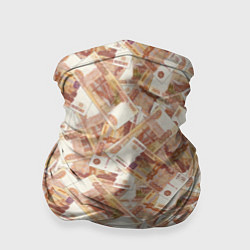 Бандана-труба Деньги - купюры в 5 тысяч рублей, цвет: 3D-принт