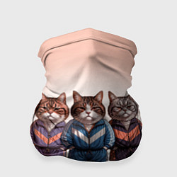Бандана-труба Три полосатых кота в спортивных костюмах пацана, цвет: 3D-принт