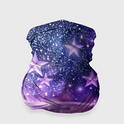 Бандана Абстрактные звезды в фиолетовых искрах