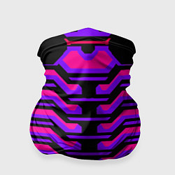 Бандана-труба Киберпанк броня фиолетовая v1, цвет: 3D-принт
