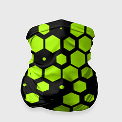 Бандана-труба Зеленые соты киберпанк, цвет: 3D-принт