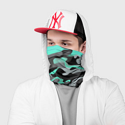 Бандана-труба Серо-бирюзовый камуфляж, цвет: 3D-принт — фото 2