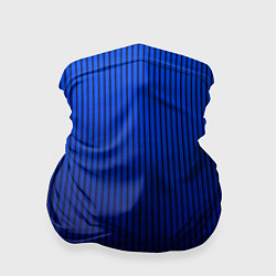 Бандана-труба Полосатый градиент сине-чёрный, цвет: 3D-принт