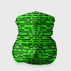 Бандана-труба Чёрные полосы на зелёном фоне, цвет: 3D-принт