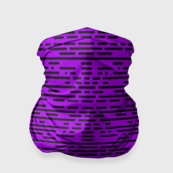 Бандана-труба Чёрные полосы на фиолетовом фоне, цвет: 3D-принт