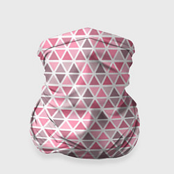 Бандана-труба Серо-розовый паттерн треугольники, цвет: 3D-принт
