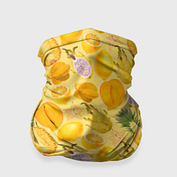 Бандана-труба Экзотические фрукты узор, цвет: 3D-принт