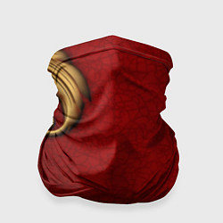 Бандана-труба Классический золотой узор на красном бархате, цвет: 3D-принт