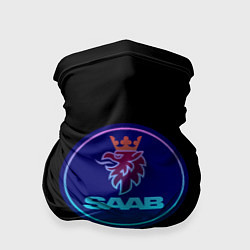 Бандана-труба Saab logo neon, цвет: 3D-принт