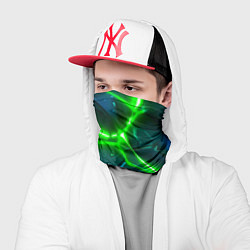 Бандана-труба Неоновые яркие зеленые разломленные плиты со свето, цвет: 3D-принт — фото 2