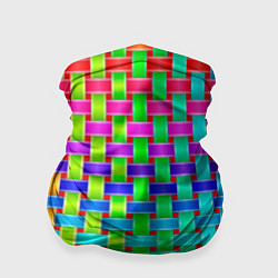 Бандана-труба Переплетенные радужные ленты, цвет: 3D-принт