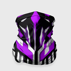 Бандана-труба Purple and white abstraction on a black background, цвет: 3D-принт