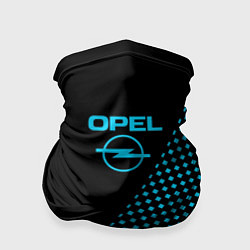 Бандана-труба Opel чёрно-голубой шахматка, цвет: 3D-принт
