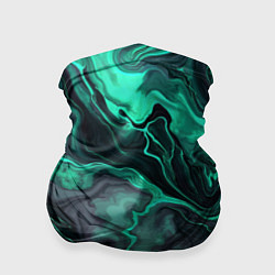 Бандана Бирюзовый мрамор на черном фоне