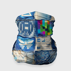 Бандана-труба Пэчворк с игровыми значками, цвет: 3D-принт
