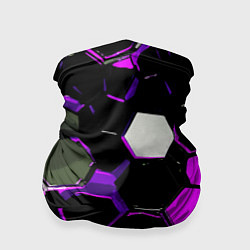 Бандана Розово-белые шестиугольники на чёрном фоне