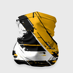 Бандана-труба Diagonal black and white stripes on a yellow backg, цвет: 3D-принт