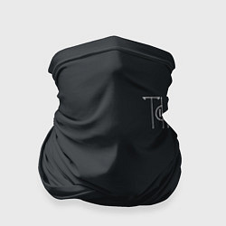 Бандана-труба Таня - белая надпись вязью, цвет: 3D-принт