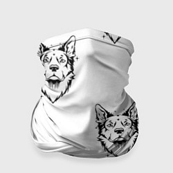 Бандана-труба Голова собаки, цвет: 3D-принт