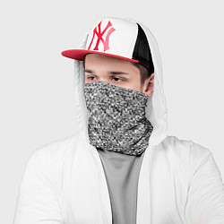 Бандана-труба Чёрно-белый текстурный, цвет: 3D-принт — фото 2