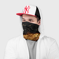 Бандана-труба Золотистые крупицы на черном, цвет: 3D-принт — фото 2