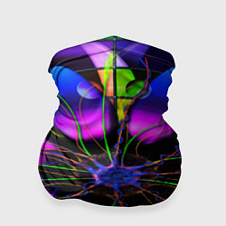 Бандана Неоновая психоделика лепестки