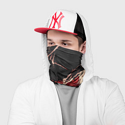 Бандана-труба Красно-черная потертая текстура, цвет: 3D-принт — фото 2