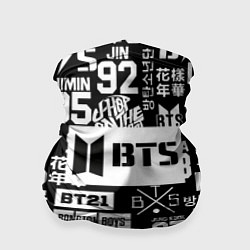 Бандана-труба Bangtan Boys pattern black, цвет: 3D-принт