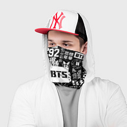 Бандана-труба Bangtan Boys pattern black, цвет: 3D-принт — фото 2