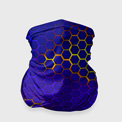 Бандана-труба Неоновые соты броня, цвет: 3D-принт