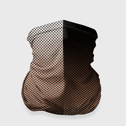 Бандана-труба Чёрно-коричневый текстурный градиент пополам, цвет: 3D-принт