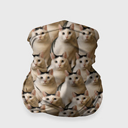 Бандана-труба Толстый кот мем Бендер фото паттерн, цвет: 3D-принт