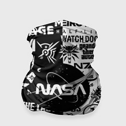 Бандана-труба Nasa логотипы игр, цвет: 3D-принт
