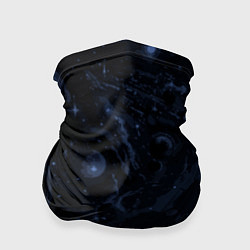 Бандана-труба Чёрно-синий абстрактный космос, цвет: 3D-принт