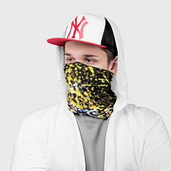 Бандана-труба Желто синяя краска на черном, цвет: 3D-принт — фото 2