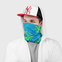 Бандана-труба Palm light green light blue, цвет: 3D-принт — фото 2