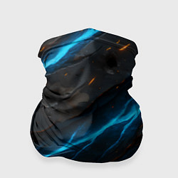 Бандана-труба Камуфляж с неоновыми синими вставками, цвет: 3D-принт