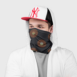 Бандана-труба Black coffee moon drops pattern, цвет: 3D-принт — фото 2