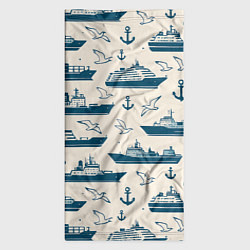 Бандана-труба Морской паттерн из чаек, якорей и кораблей, цвет: 3D-принт — фото 2