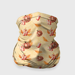 Бандана-труба Хеллоуин с тыквой и листьями, цвет: 3D-принт