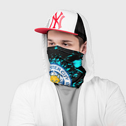 Бандана-труба Лестер сити голубые краски, цвет: 3D-принт — фото 2