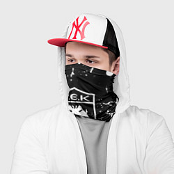 Бандана-труба AEK черно белые краски, цвет: 3D-принт — фото 2