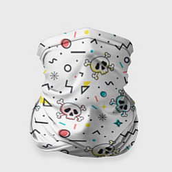 Бандана-труба Паттерн с черепами и геометрическими фигурами на Х, цвет: 3D-принт