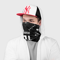 Бандана-труба Juventus белые штрихи красок, цвет: 3D-принт — фото 2
