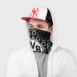 Бандана-труба Borussia геометрия черно белая, цвет: 3D-принт — фото 2