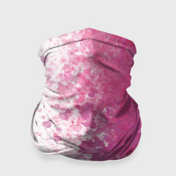 Бандана-труба Белый и розовый, цвет: 3D-принт
