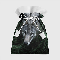 Мешок для подарков Волк в траве, цвет: 3D-принт