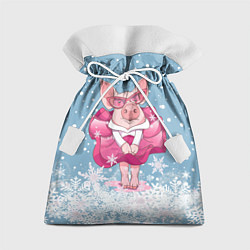 Подарочный мешок Свинка в розовом