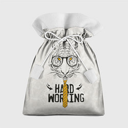 Мешок для подарков Трудолюбивый офисный тигр, цвет: 3D-принт